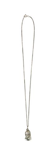 Mini mask with necklace in silver color