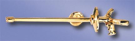 Push pin with clasp foil in gold color