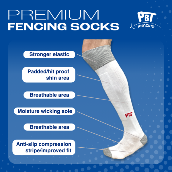 Fencing socks,shin padded PREMIUM NEW