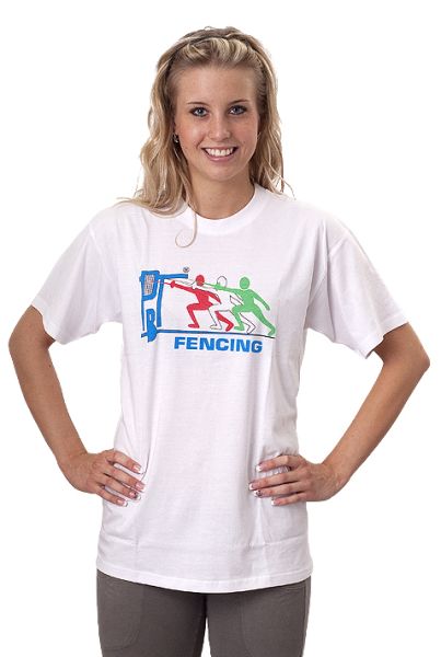 Fencing T-shirt Retro Style with Old PBT Logo in White Colour