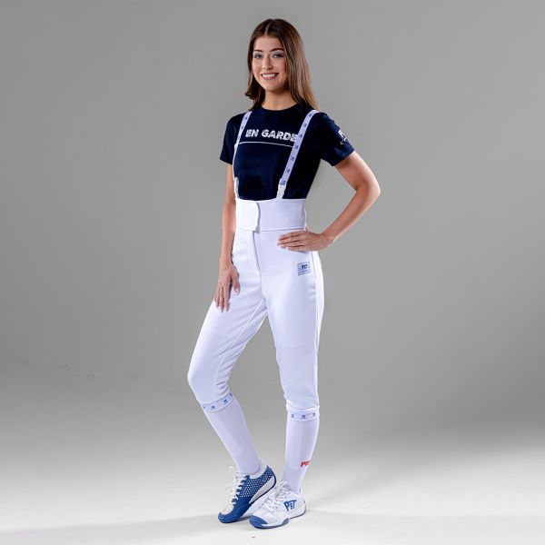 thumbnail image 2 of NEW CLOSEOUT Women's 350N Competition Stretch Fencing Pants With Suspenders 2 of 3