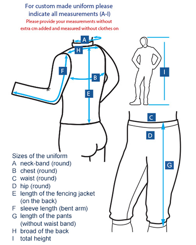 Fencing Jacket Elastic for Men made of 350 N Material